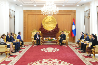 President Thongloun Welcomes UN Secretary-General António Guterres in Vientiane